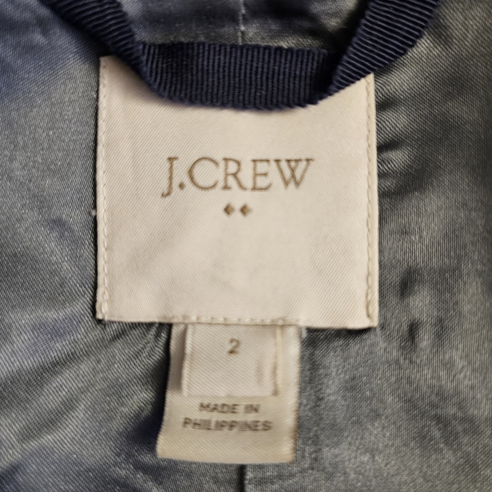 J.CREW Gray Hooded Coat with Faux Fur Trim - Size 2 - Picture 9 of 12